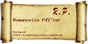 Romanovics Péter névjegykártya